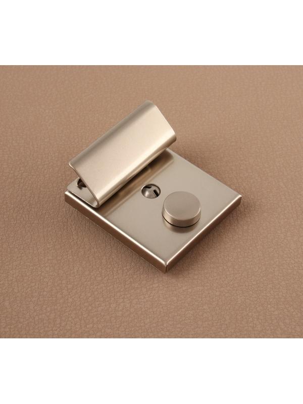 Застёжка для сумки, 3,8 × 4 см, цвет жемчужный серебряный