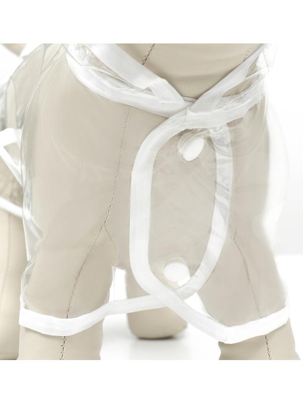 Дождевик для собак, размер XS (ДС 18, ОГ 25-30, ОШ 25 см), белый