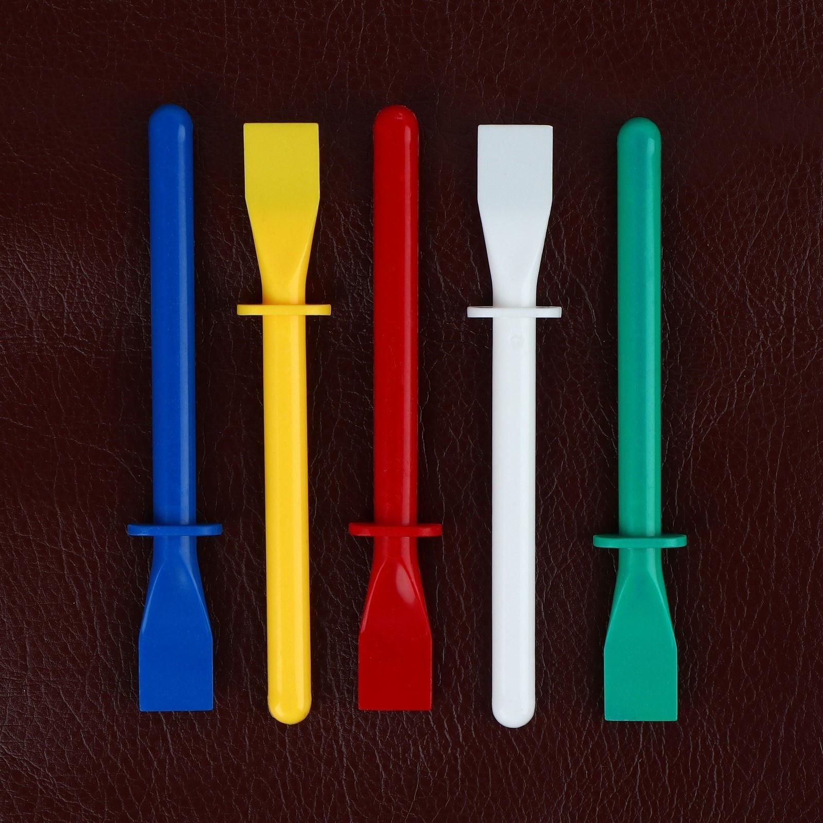 Лопаточки для нанесения клея на кожу, пластиковые, 11,5 × 1,15 см, 10 шт, цвет МИКС