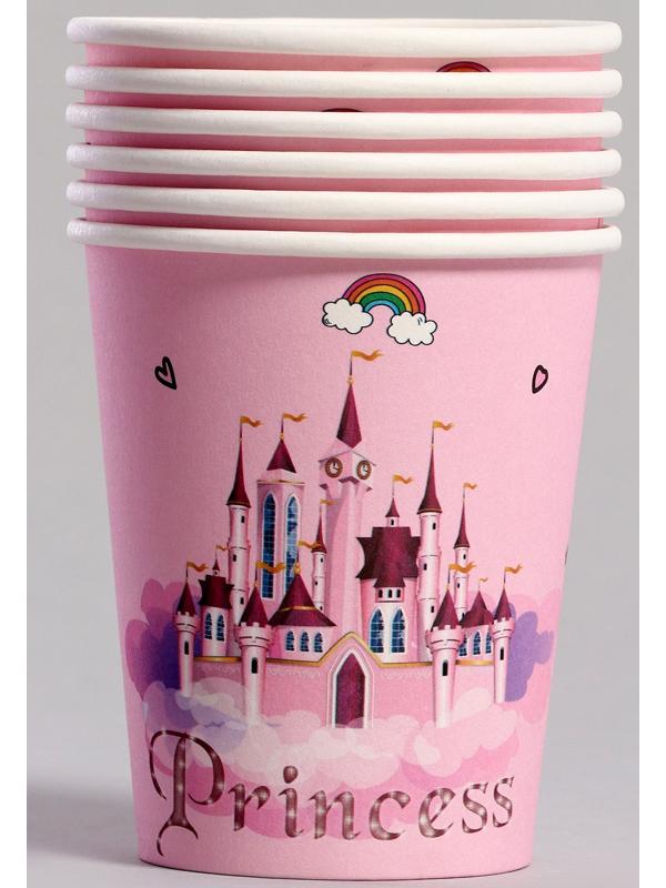 Стаканы бумажные «С днём рождения» с принцессой, 6 шт