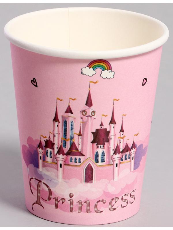 Стаканы бумажные «С днём рождения» с принцессой, 6 шт