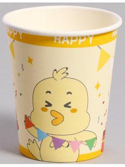 Стаканы бумажные «Счастливый цыплёнок», 6 шт