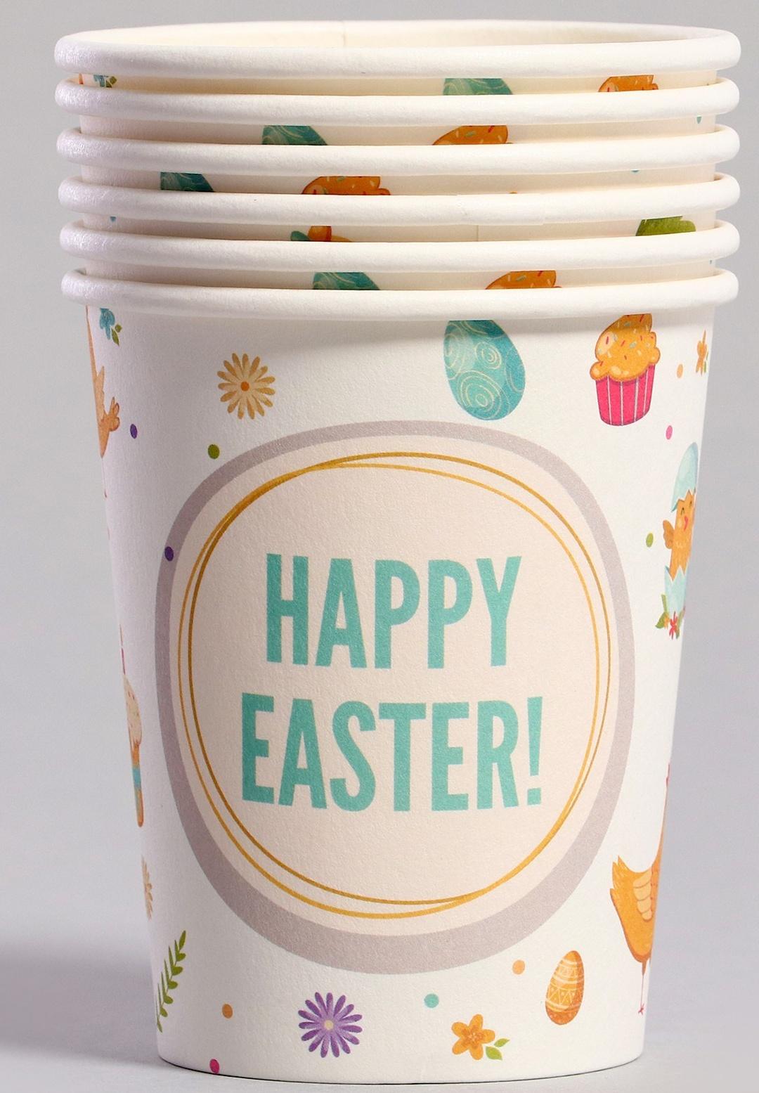 Стаканы бумажные «Светлой Пасхи», 6 шт
