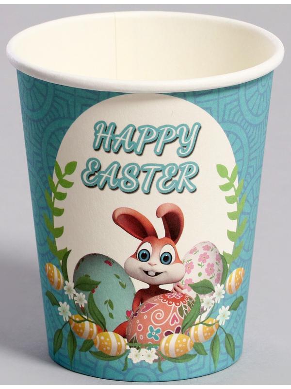 Стаканы бумажные «Светлой Пасхи» с зайкой, 6 шт