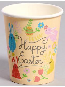 Стаканы бумажные «Светлой Пасхи» с кроликами, 6 шт