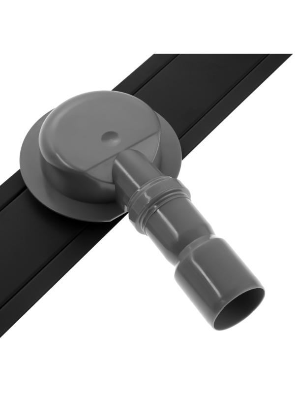 Трап ZEIN, c флaнцeм свободного вращения 360°, 7х70 см, d=40/50 мм, нерж. сталь, черный