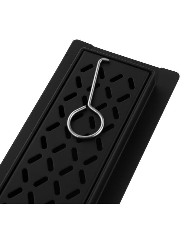 Трап ZEIN, c флaнцeм свободного вращения 360°, 7х70 см, d=40/50 мм, нерж. сталь, черный