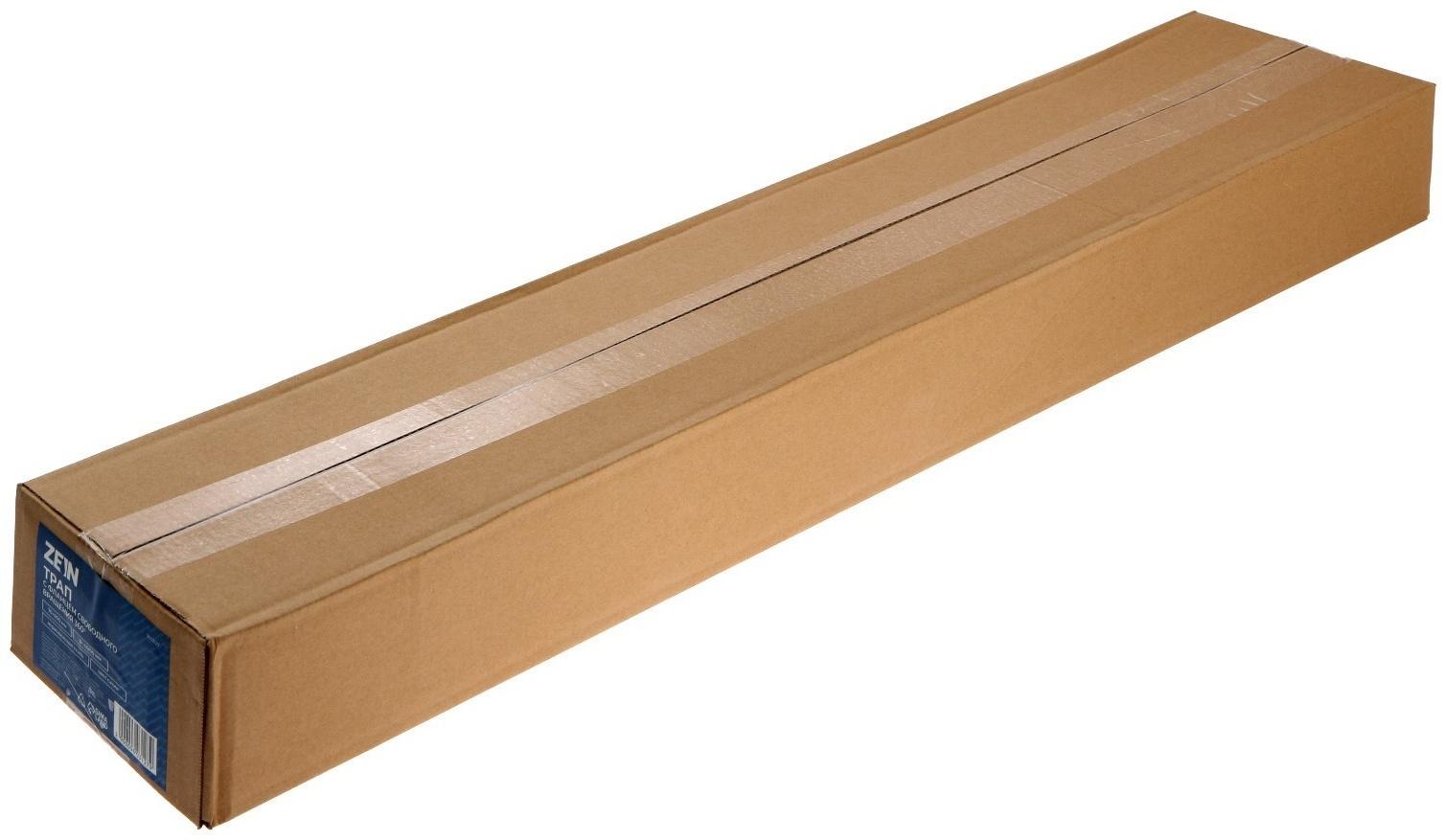 Трап ZEIN, c флaнцeм свободного вращения 360°, 7х80 см, d=40/50 мм, нерж. сталь, сатин