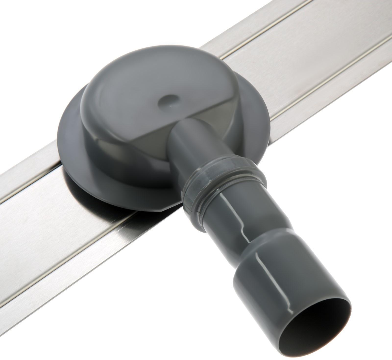 Трап ZEIN, c флaнцeм свободного вращения 360°, 7х80 см, d=40/50 мм, нерж. сталь, сатин