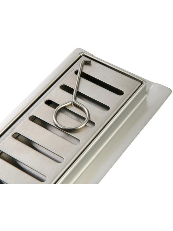 Трап ZEIN, c флaнцeм свободного вращения 360°, 7х80 см, d=40/50 мм, нерж. сталь, сатин