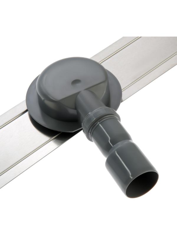 Трап ZEIN, c флaнцeм свободного вращения 360°, 7х80 см, d=40/50 мм, нерж. сталь, сатин