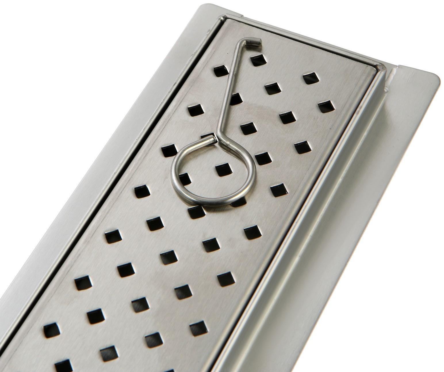 Трап ZEIN, c флaнцeм свободного вращения 360°, 7х80 см, d=40/50 мм, нерж. сталь, сатин