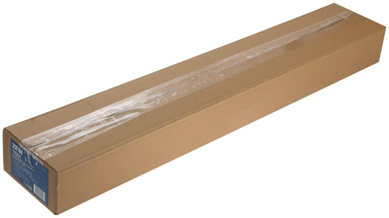 Трап ZEIN, c флaнцeм свободного вращения 360°, 7х80 см, d=40/50 мм, нерж. сталь, сатин