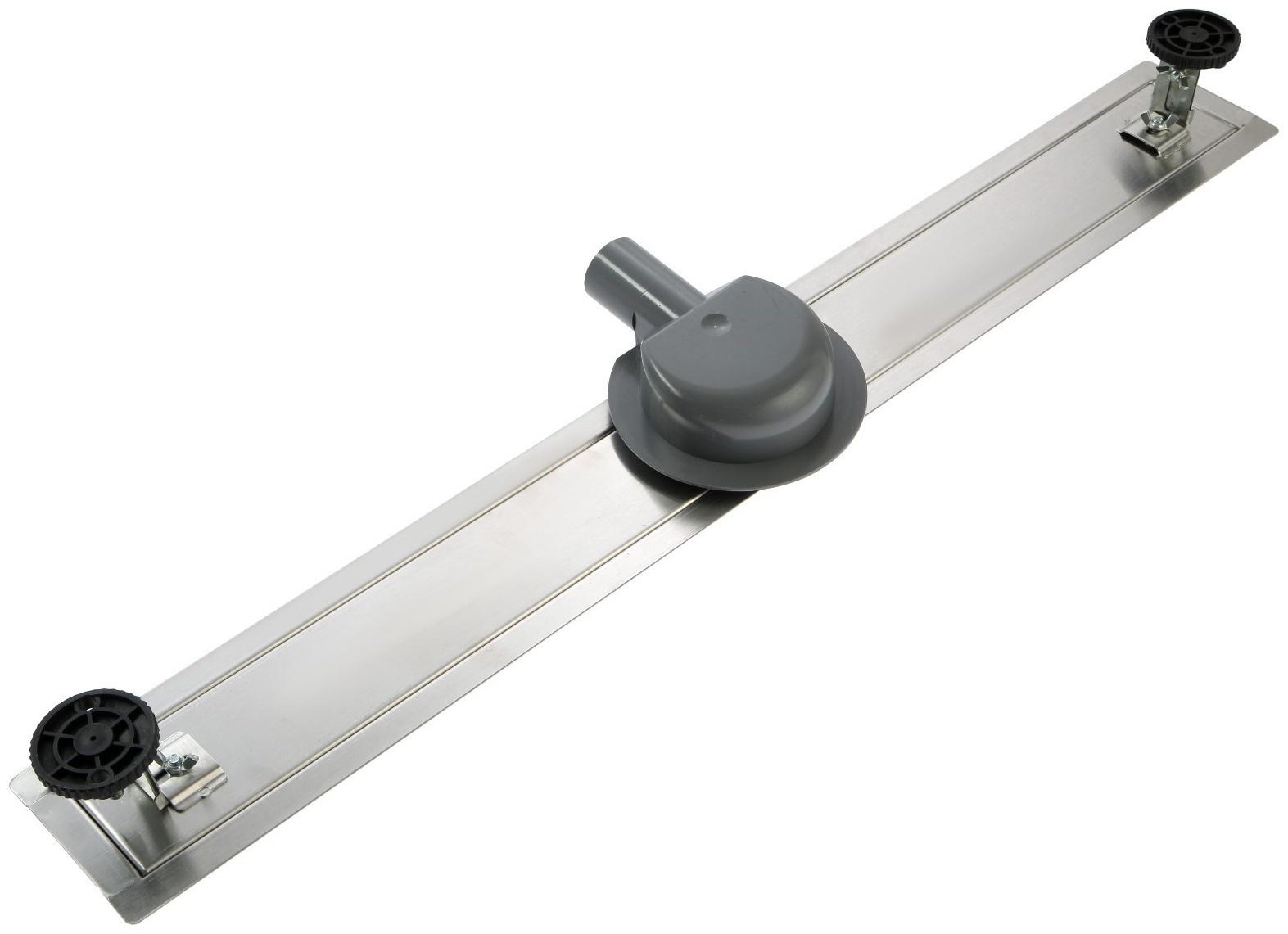 Трап ZEIN, c флaнцeм свободного вращения 360°, 7х80 см, d=40/50 мм, нерж. сталь, сатин