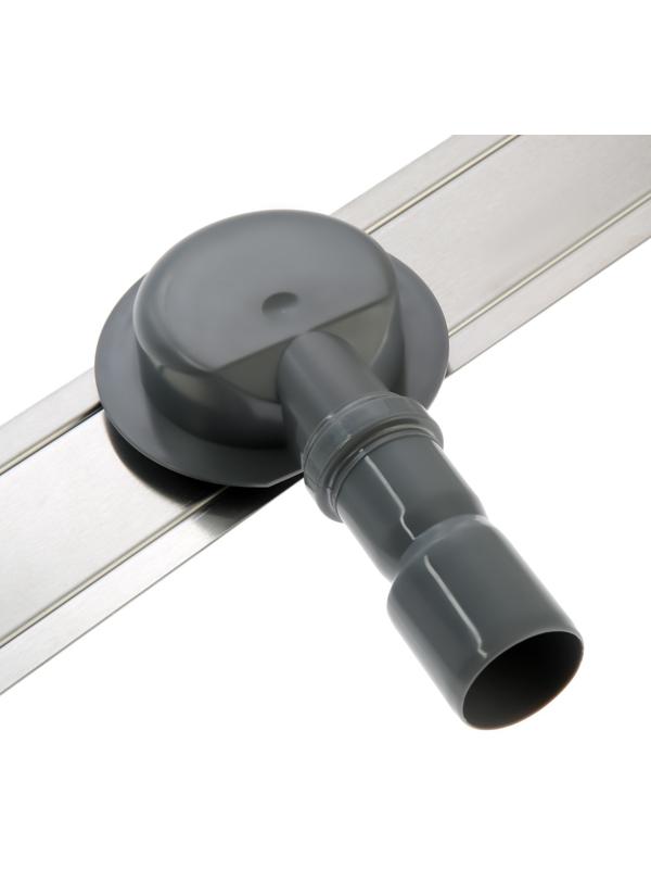 Трап ZEIN, c флaнцeм свободного вращения 360°, 7х80 см, d=40/50 мм, нерж. сталь, сатин