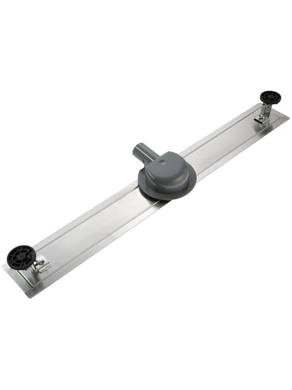 Трап ZEIN, c флaнцeм свободного вращения 360°, 7х80 см, d=40/50 мм, нерж. сталь, сатин