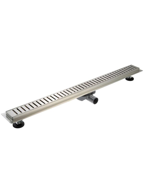 Трап ZEIN, c флaнцeм свободного вращения 360°, 7х90 см, d=40/50 мм, нерж. сталь, сатин