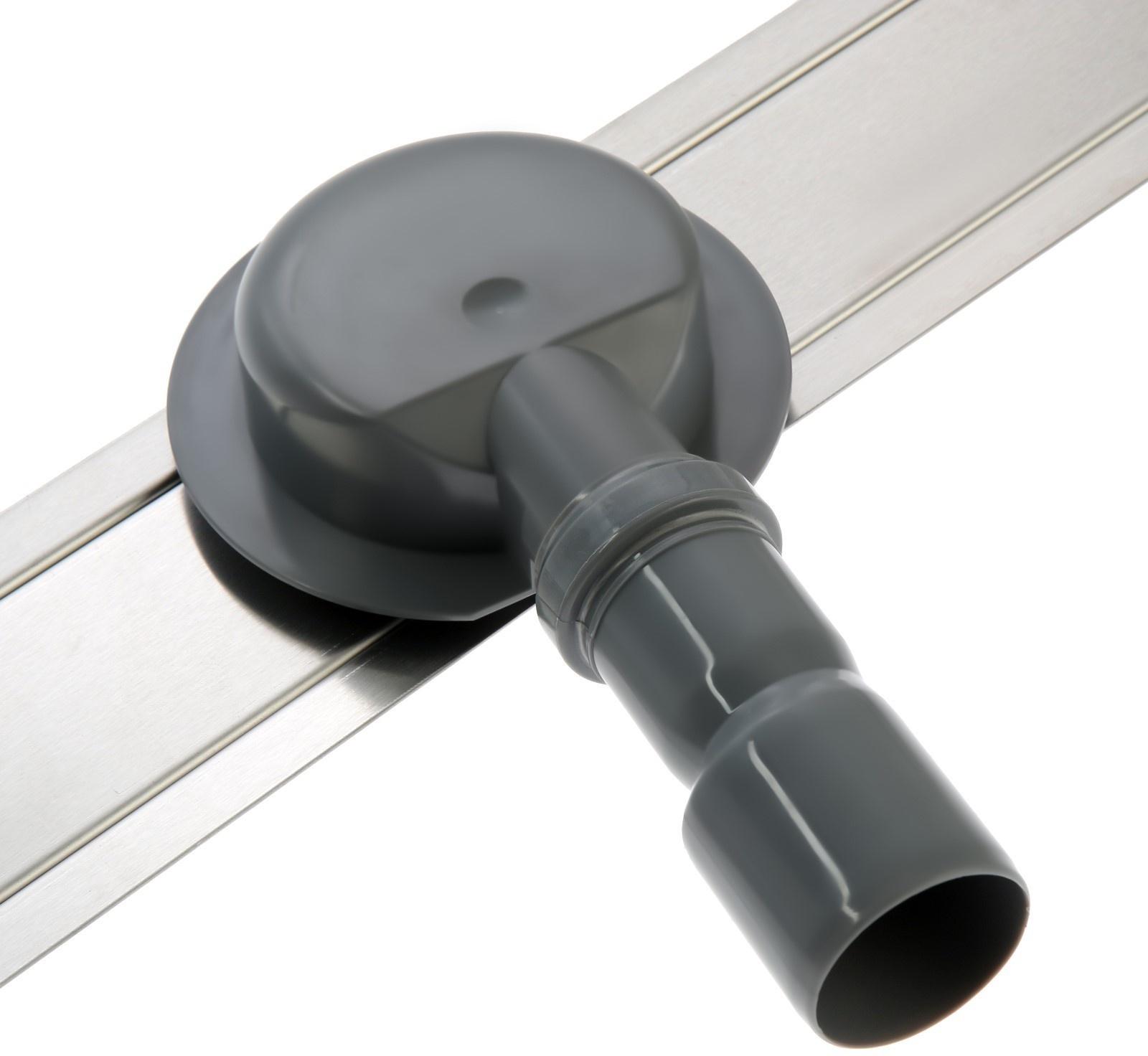 Трап ZEIN, c флaнцeм свободного вращения 360°, 7х90 см, d=40/50 мм, нерж. сталь, сатин