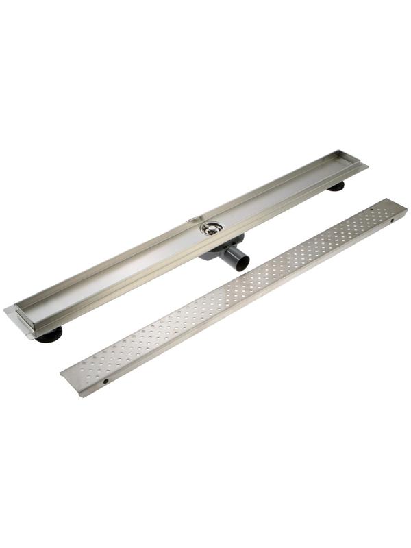 Трап ZEIN, c флaнцeм свободного вращения 360°, 7х90 см, d=40/50 мм, нерж. сталь, сатин