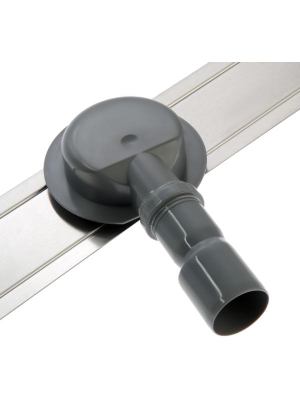 Трап ZEIN, c флaнцeм свободного вращения 360°, 7х90 см, d=40/50 мм, нерж. сталь, сатин