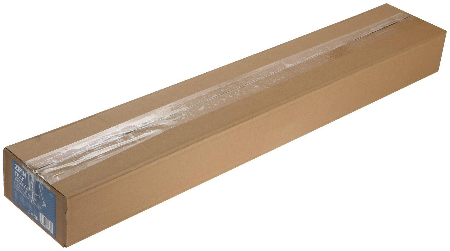 Трап ZEIN, c флaнцeм свободного вращения 360°, 7х90 см, d=40/50 мм, нерж. сталь, черный