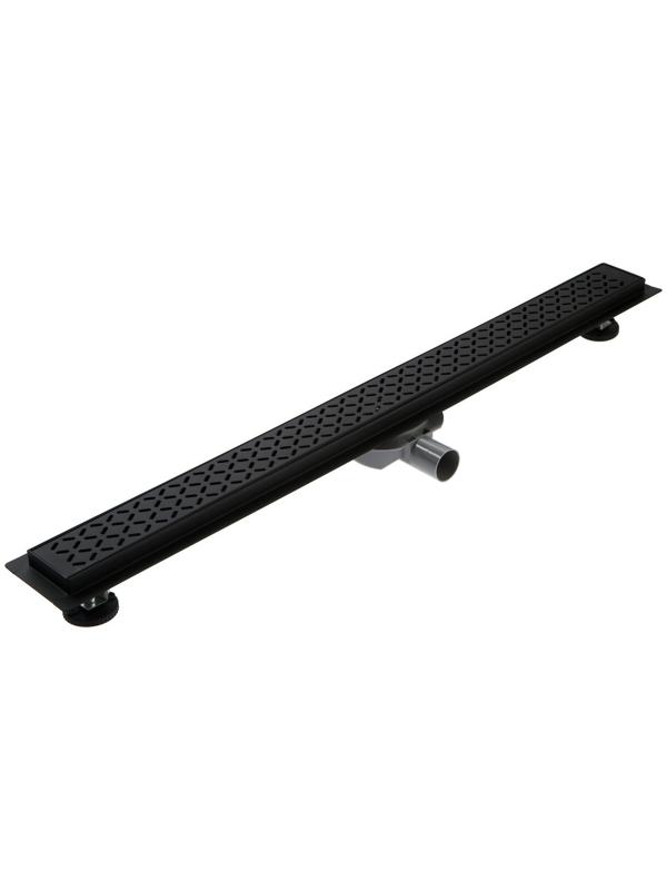 Трап ZEIN, c флaнцeм свободного вращения 360°, 7х90 см, d=40/50 мм, нерж. сталь, черный