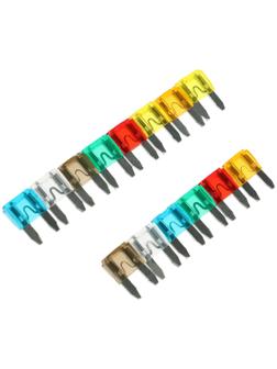 Предохранитель мини, 5А, 7.5А, 10А, 15А, 20А, 25А, 30А, набор 14 шт