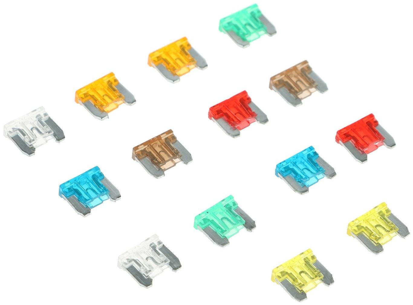Предохранитель микро, 5А, 7.5А, 10А, 15А, 20А, 25А, 30А, набор 14 шт