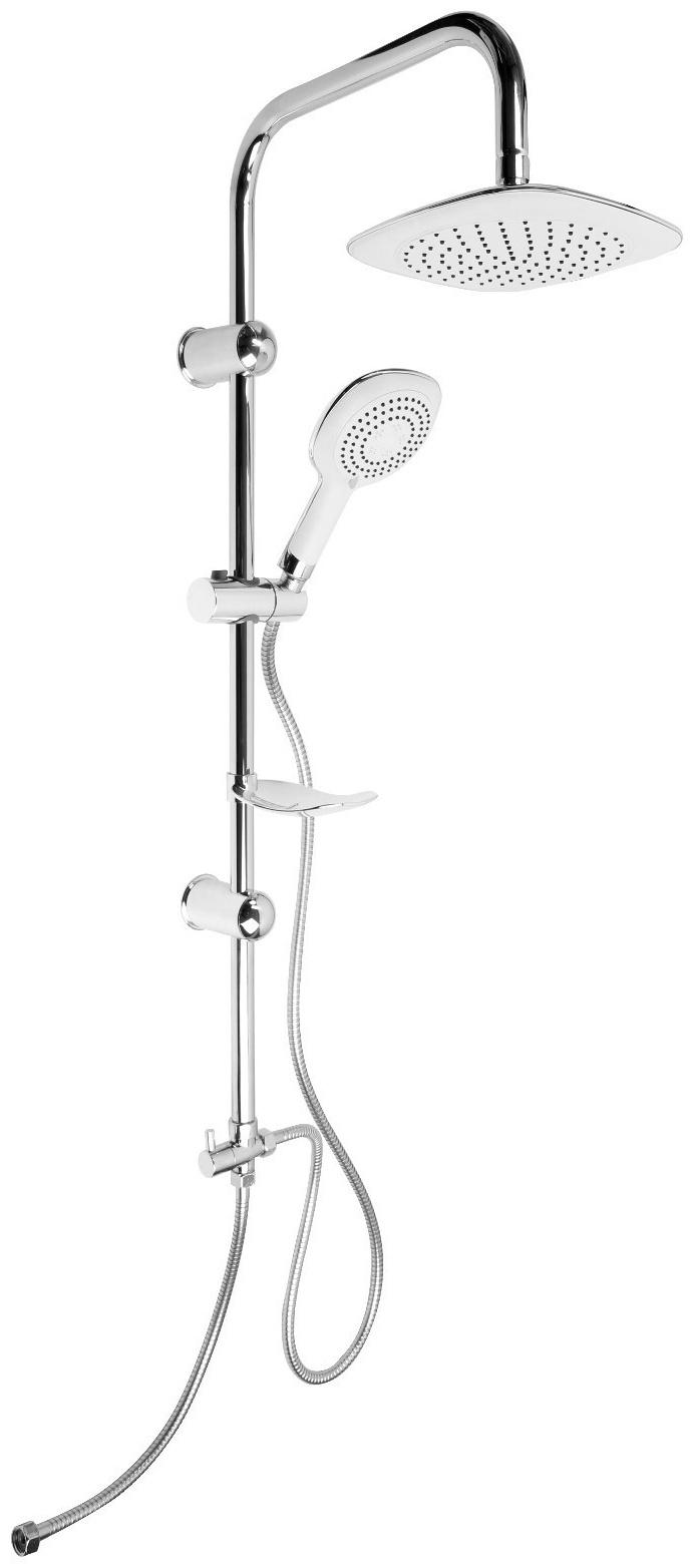 Душевая система ZEIN econom, тропическая и ручная лейка 3 режима, шланги, стойка, мыльница