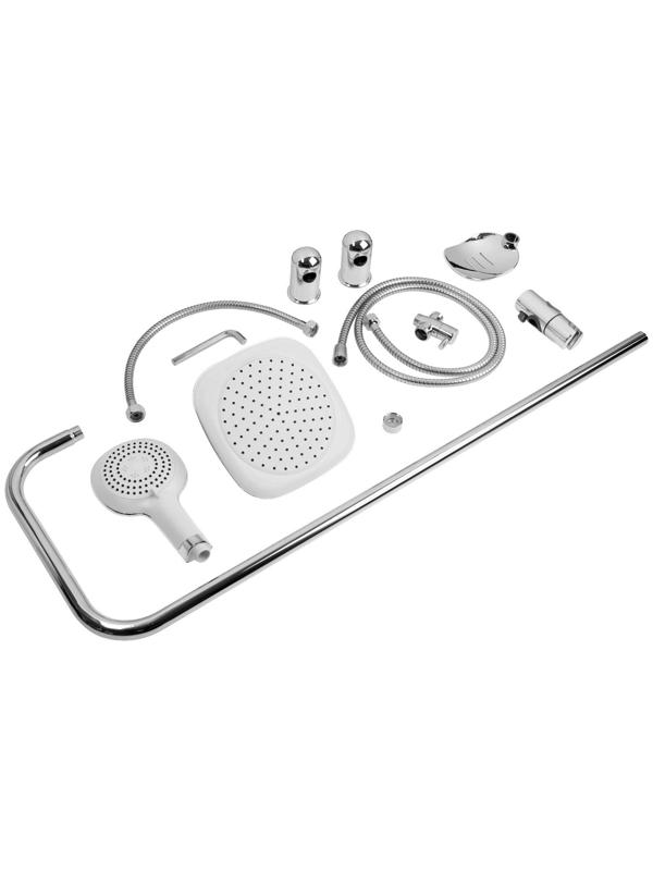 Душевая система ZEIN econom, тропическая и ручная лейка 3 режима, шланги, стойка, мыльница