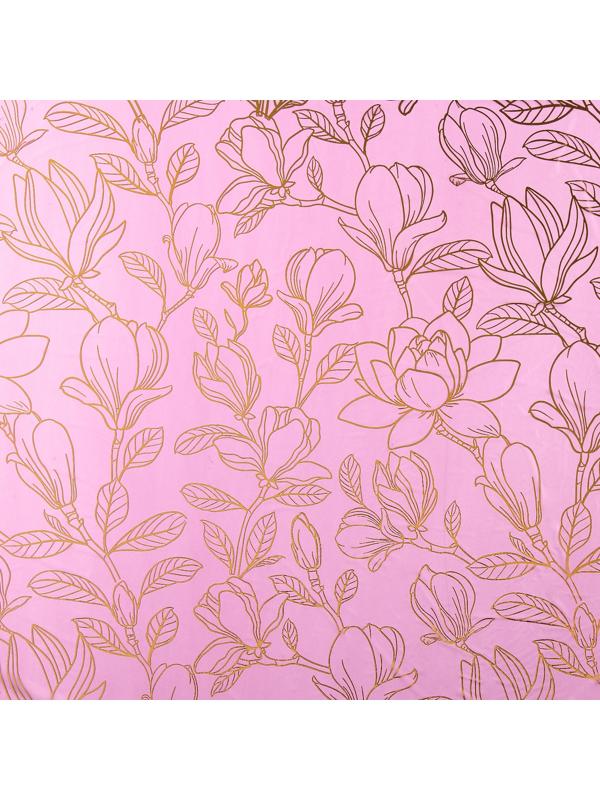 Плёнка тишью влагостойкая «Цветы», розовая, 0.6 x 10 м
