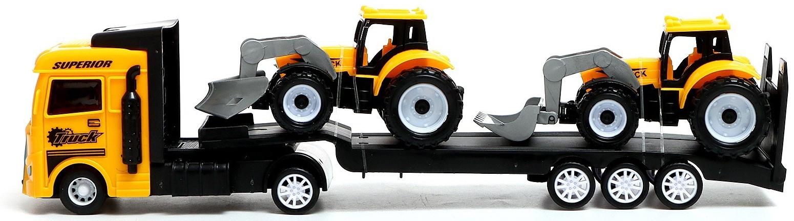 Грузовик инерционный «Автовоз», с 2 тракторами, цвет МИКС