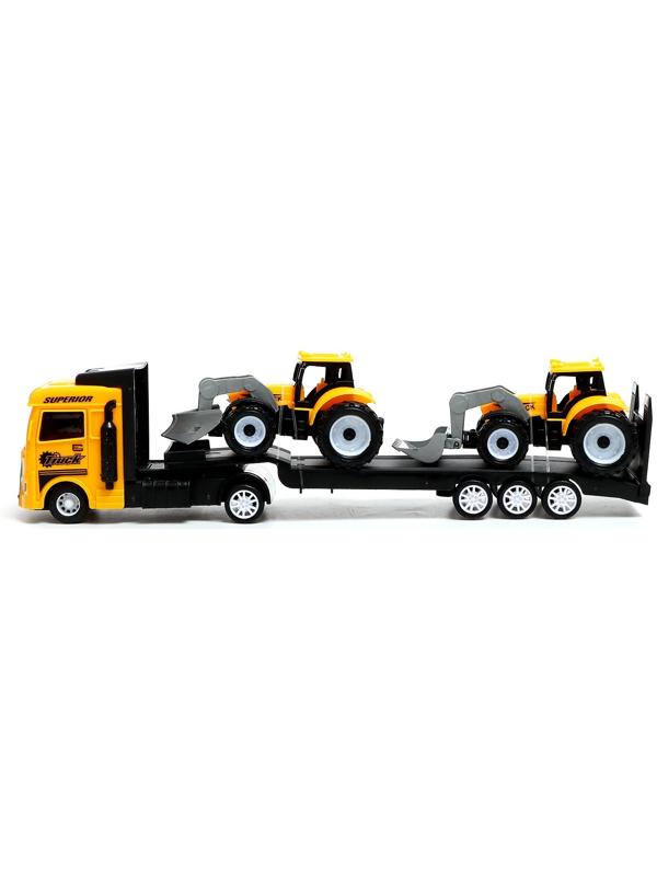 Грузовик инерционный «Автовоз», с 2 тракторами, цвет МИКС