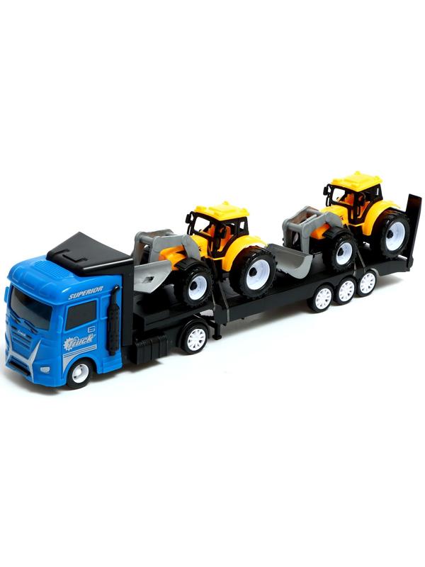 Грузовик инерционный «Автовоз», с 2 тракторами, цвет МИКС