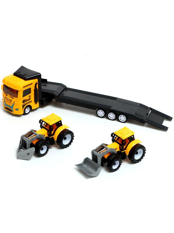 Грузовик инерционный «Автовоз», с 2 тракторами, цвет МИКС