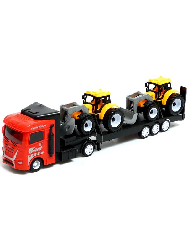 Грузовик инерционный «Автовоз», с 2 тракторами, цвет МИКС