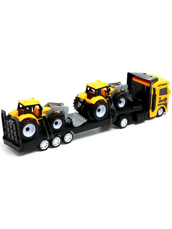 Грузовик инерционный «Автовоз», с 2 тракторами, цвет МИКС