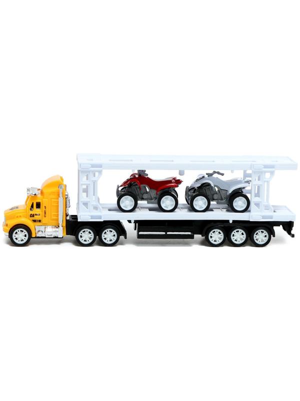 Грузовик инерционный «Автовоз», с 2 квадроциклами, цвет МИКС
