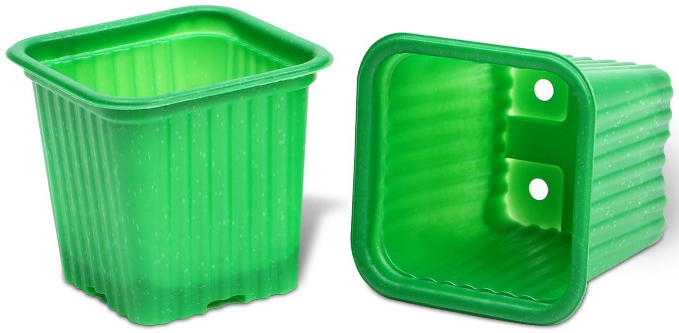 Горшок для рассады, 210 мл, d = 7 см, h = 6.5 см, зелёный, в наборе 10 шт., Greengo