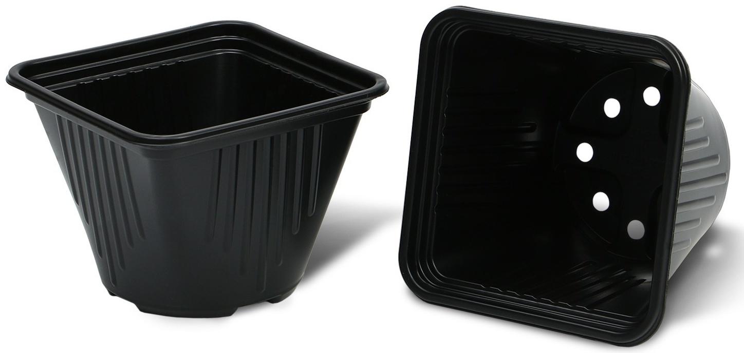 Горшок для рассады, 750 мл, d = 12 см, h = 12,9 см, чёрный, Greengo