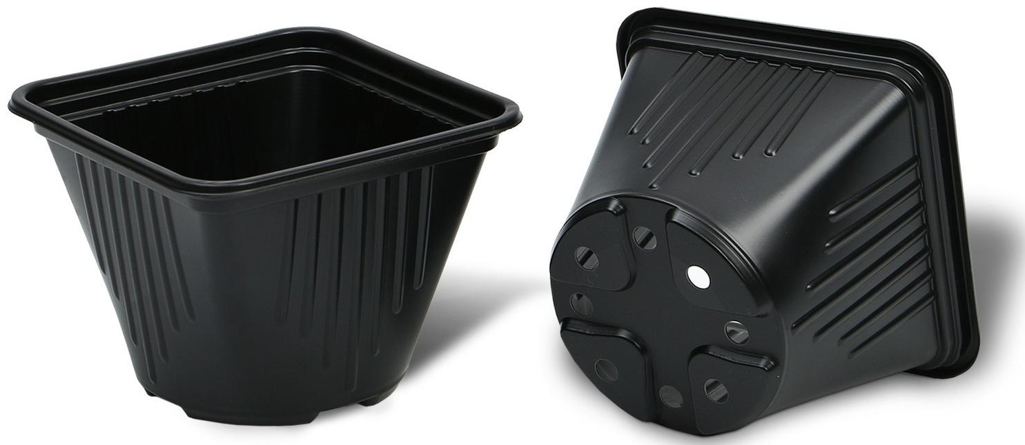 Горшок для рассады, 750 мл, d = 12 см, h = 12,9 см, чёрный, Greengo