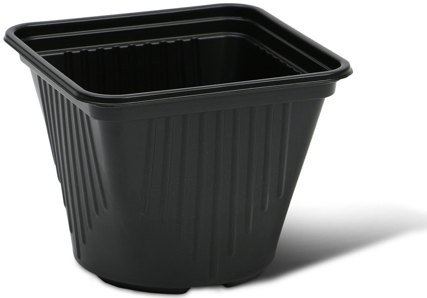 Горшок для рассады, 1,2 л, d = 13 см, h = 13 см, чёрный, Greengo