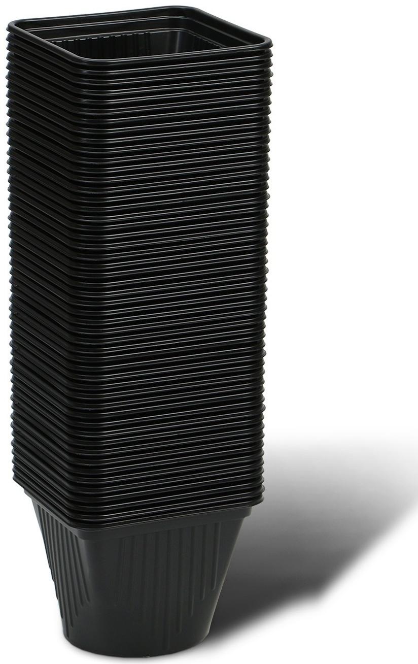 Горшок для рассады, 1,2 л, d = 13 см, h = 13 см, чёрный, Greengo