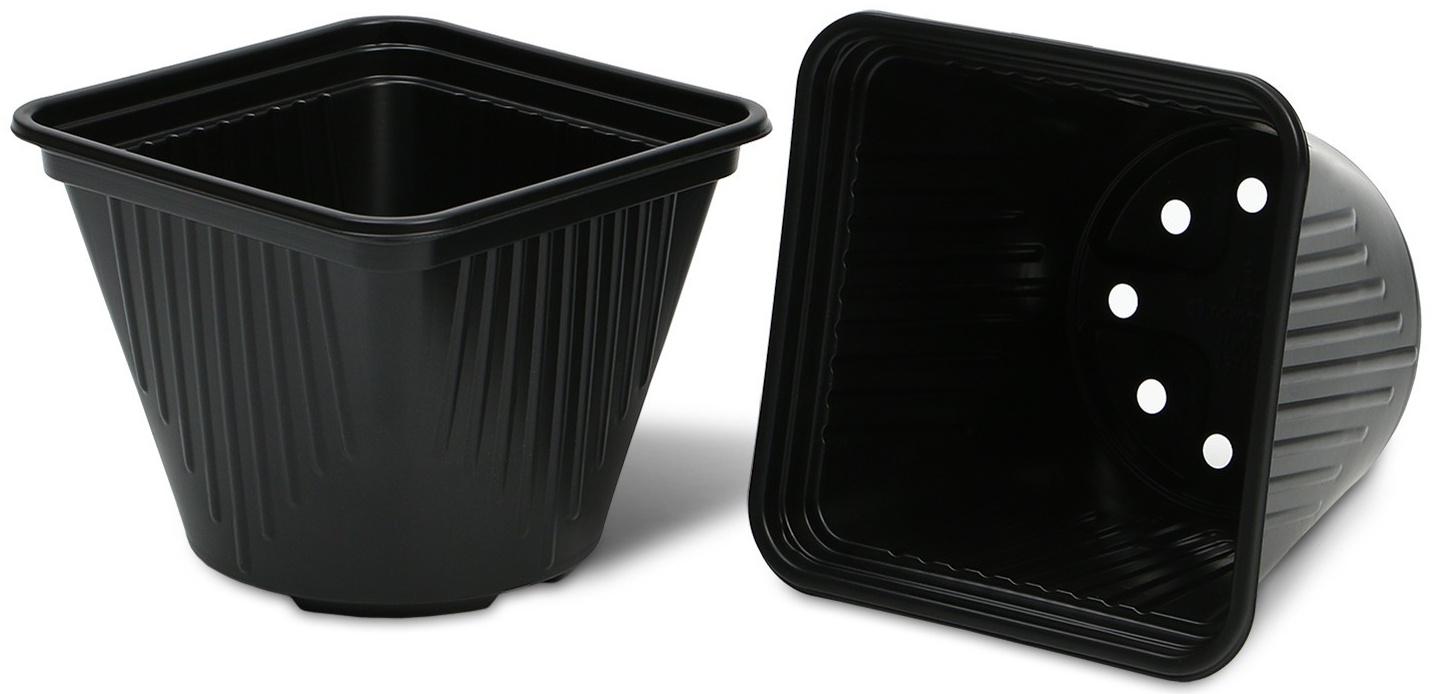 Горшок для рассады, 1,2 л, d = 13 см, h = 13 см, чёрный, Greengo