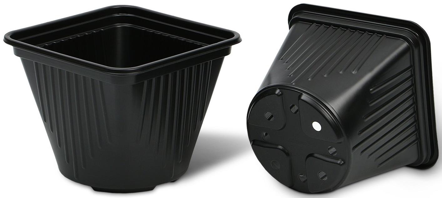 Горшок для рассады, 1,2 л, d = 13 см, h = 13 см, чёрный, Greengo