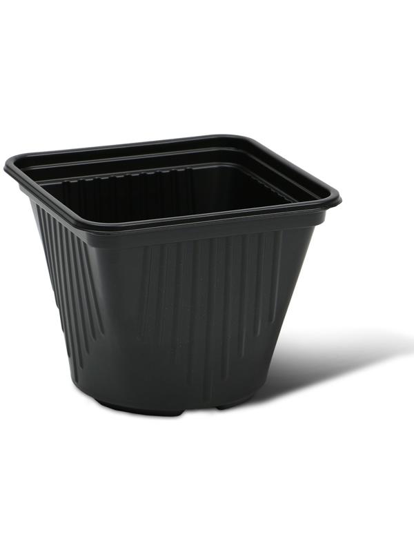 Горшок для рассады, 1,2 л, d = 13 см, h = 13 см, чёрный, Greengo