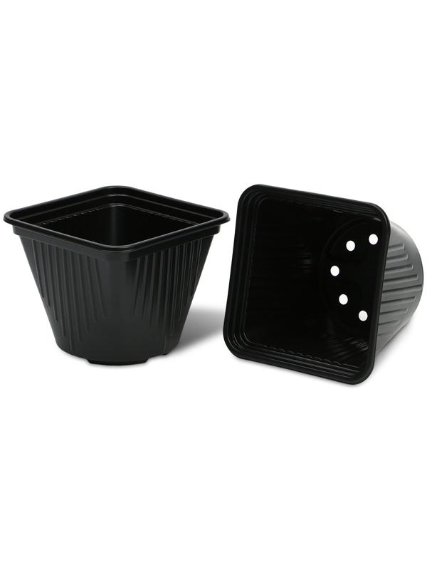 Горшок для рассады, 1,2 л, d = 13 см, h = 13 см, чёрный, Greengo