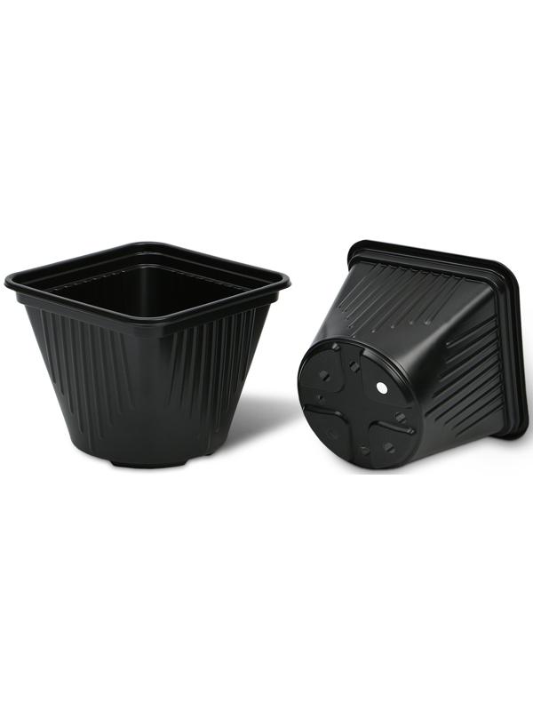 Горшок для рассады, 1,2 л, d = 13 см, h = 13 см, чёрный, Greengo