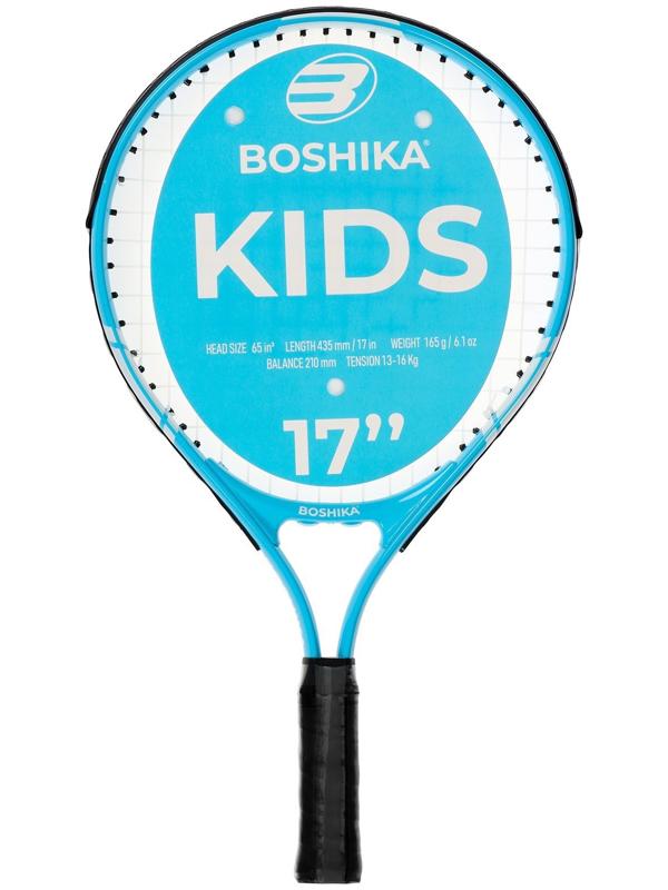 Ракетка для большого тенниса детская BOSHIKA KIDS, алюминий, 17'', цвет голубой