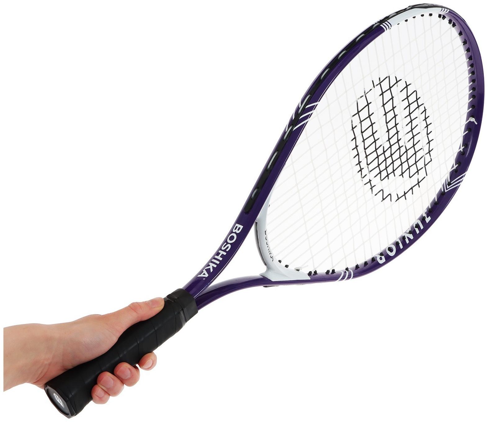 Ракетка для большого тенниса детская BOSHIKA JUNIOR, алюминий, 23'', цвет фиолетовый